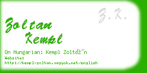 zoltan kempl business card